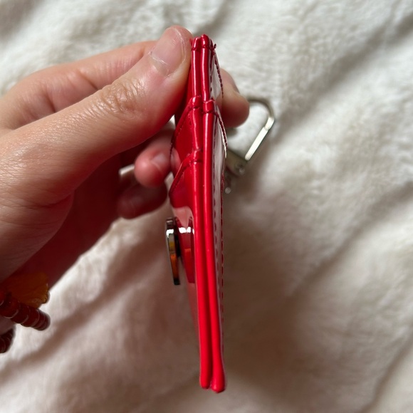 Betsey Johnson Keychain  ID Credit Card Holder Case Red - Picture 8 of 14